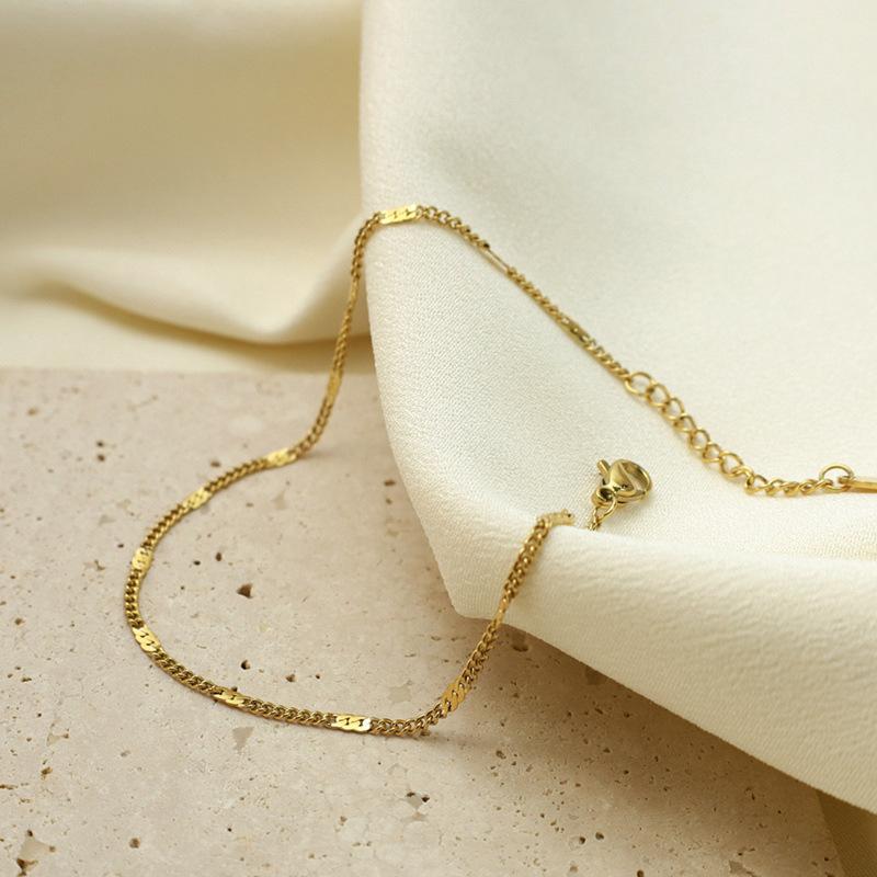 Girls' Simple Chain 316 Material Gold Necklace Fashionable Versatile Personalized Anklet Bracelet