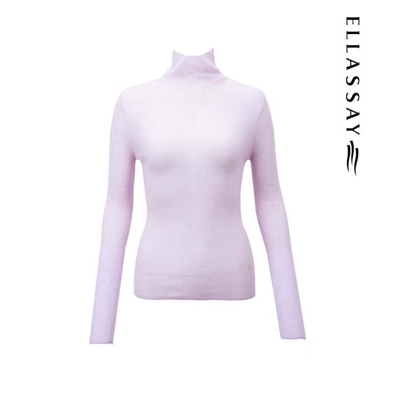 ELLASSAY Women's 99% Wool Mock Neck Knit Sweater