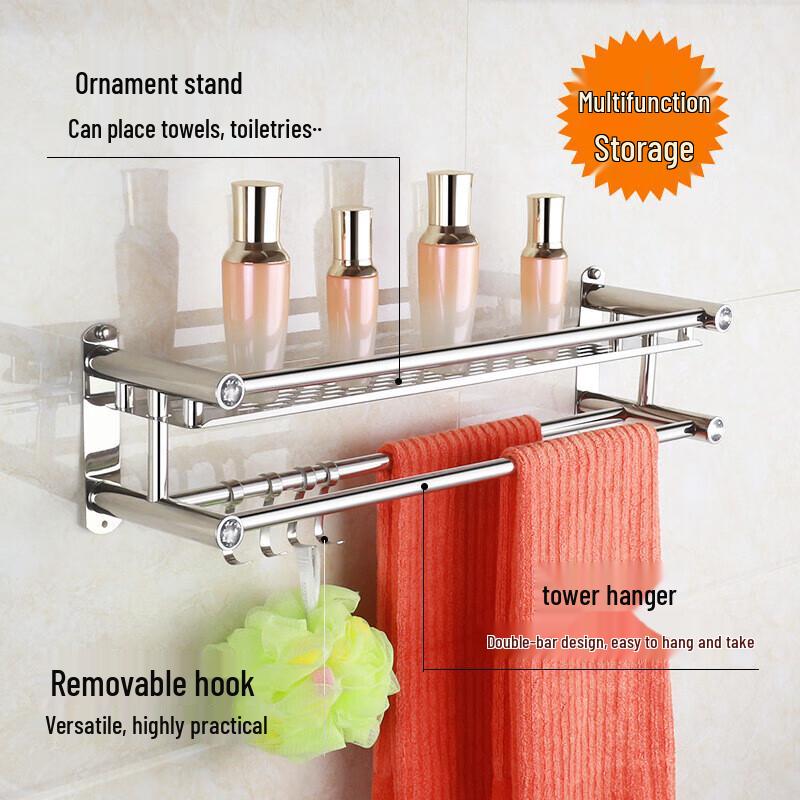 Chuke No-Drill Stainless Steel 3-Tier Bathroom Shelf