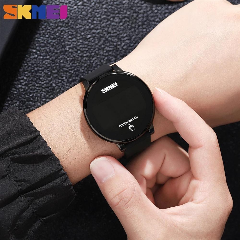 Skmei 1842 Universe Digital Watch Low Cost Silicone Band Touch Screen Calender ultra Slim Casual Wrist Watch