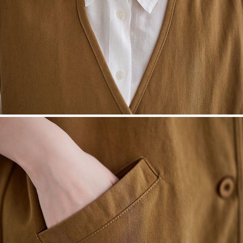 Vest for Women Cotton Oversize Casual V-neck Sleeveless Tops Vest