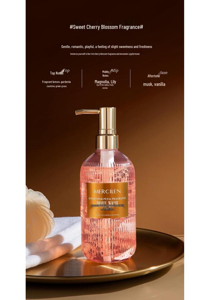 Mengxi Lan Passion Flower Essential Oil Shower Gel - Long-Lasting Scent, Deep Cleansing, Moisturizing, Perfume-Type.
