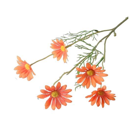 Artificial Flowers 5-Head Artificial Dutch Chrysanthemum & Daisy Bouquet 52cm Silk Faux Flowers for Wedding Holiday Home Decor Photography Props