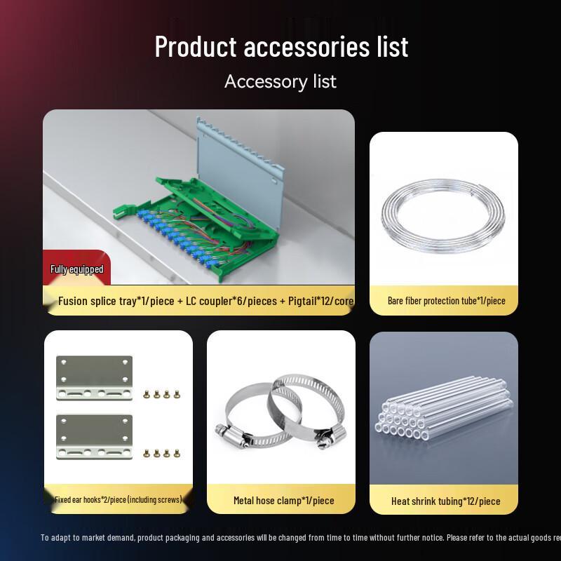 HAILE 12-Port 1U ODF Fiber Optic Frame 50/125 Multimode Gigabit 12-Core LC Fully Loaded