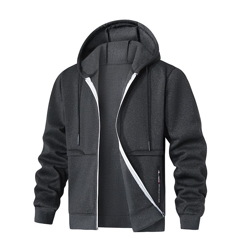 Cardigan Hooded Sweatshirt Spring and Autumn Men's Glossy Hoodie Casual Jacket Tops Men