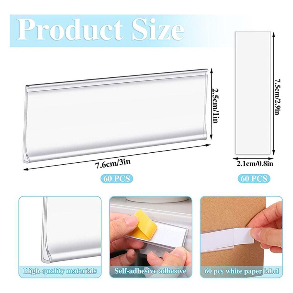 10pcs PVC Material Self-adhesive Shelf Label Transparent Classification Label  Retail Display