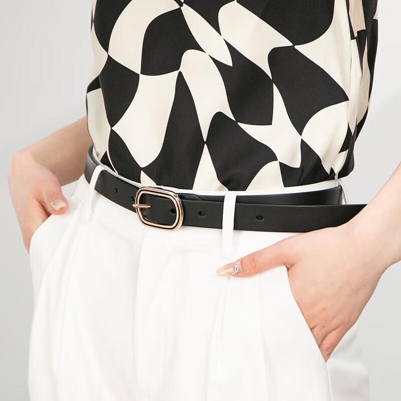 Women's Fashion Leather Round Buckle Belt