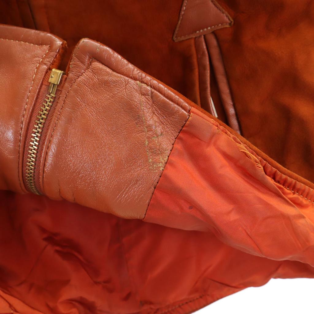 60s 70s Vintage TALON Zip suede leather jacket 18 Orange series Women Used