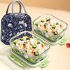 Demasi Heat-Resistant Glass Food Storage Containers, Microwave-Safe Lunch Boxes for Office Workers And Students, Nordic Greenn 700ml*2 + Bag