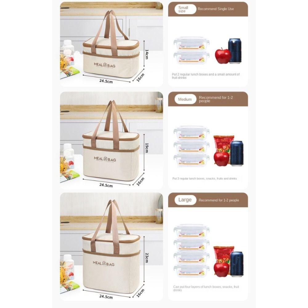 Portable Insulated Lunch Box Storage Bag Large Capacity Waterproof&Dustproof Picnic Handbag Food Thermal Bag