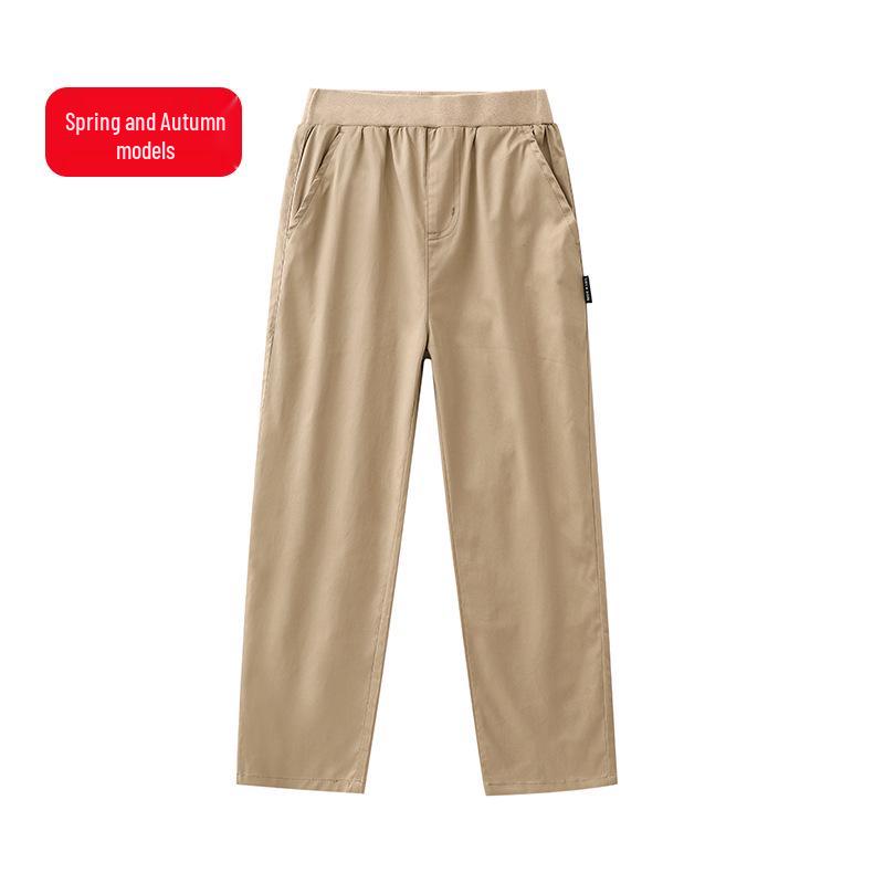 Khaki School Uniform Pants for Primary and Middle School: Boys' Spring/Autumn Cotton Casual Pants & Girls' Stretch Cotton Long Pants