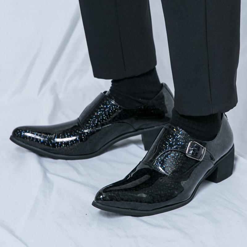 Fashion New Fashion Blue Gold Silp On Monk Strap Shoes For Men Casual Comfort Loafers Formal Dress Wedding Footwear Zapatillas Hombre