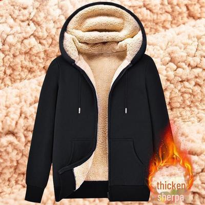 2024 Men's Winter Plush Stand Collar Lambskin Jacket - Thick, Warm, Loose Fit Sweater Top