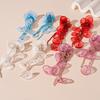 Holiday style hand-woven lace flower fringed silver needle earrings summer sweet premium earrings