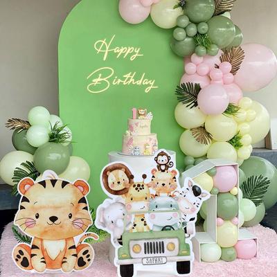 70cm Duża Dekoracja Stojak Zwierzęta Dżungli Impreza Safari Happy Birthday Dekoracja Imprezy Dla Dzieci Dżungla Leśna Dekoracja Imprezy Baby Shower