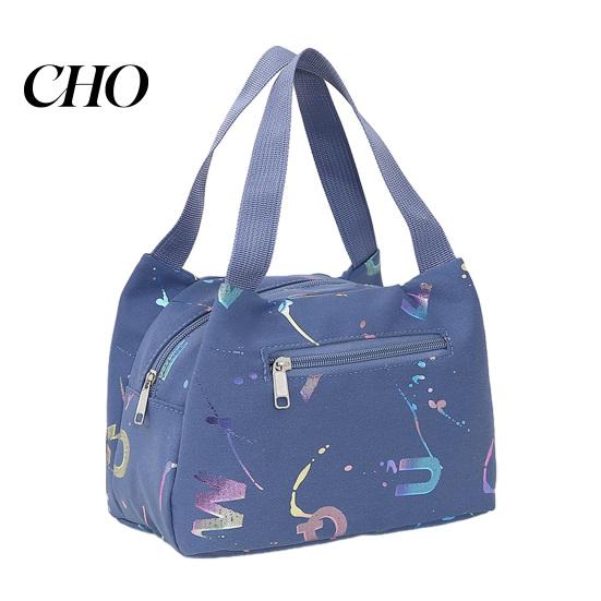 High-density Fabric Lunch Bag Letter Print Waterproof Tote Reusable Lightweight Carrier Box for Women Men Commuting Camping Picnic Portable