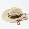 European and American New Western Denim Straw Hat Retro Ethnic Style Jazz Hat Men's and Women's Versatile Sunshade Sunscreen Hat