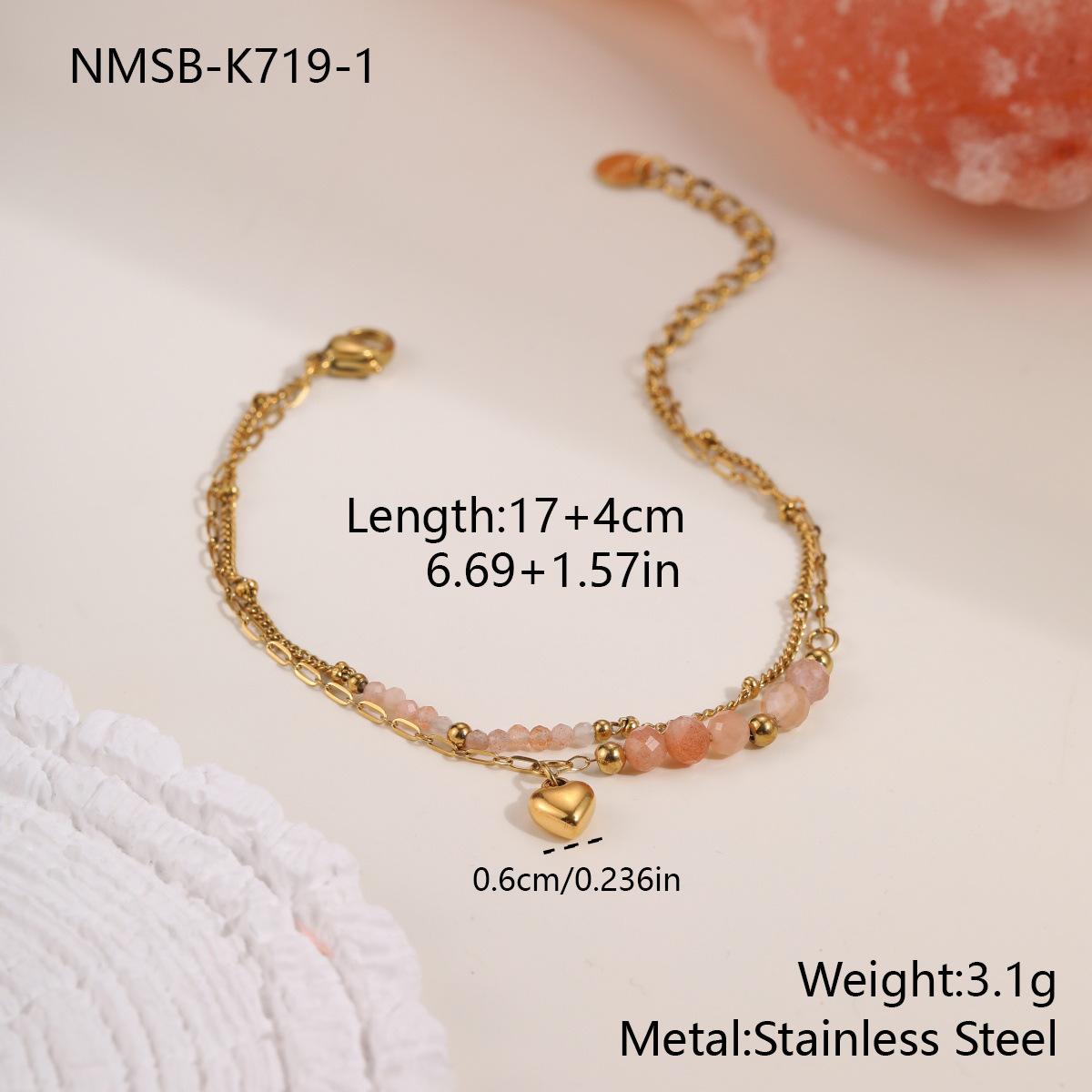 GEMCHIC Women s Bohemian Colorful Natural Stone Beaded Titanium Steel Bracelet Nimai Design