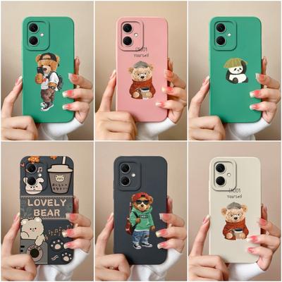 Silikon kılıf Xiaomi Redmi için not 8 9 10 Pro Max 10s 11s 11 12 Pro + 12R 12S kapak sevimli ayı darbeye dayanıklı koruyucu mat yumuşak kabuk Redmi tampon için