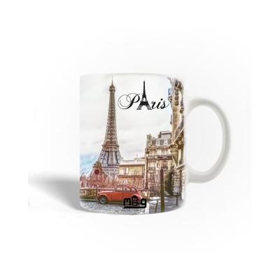 Tasse - Bonjour - Paris - Keramik - 30cl - Spülmaschinenfest - Eiffelturm-Landschaft