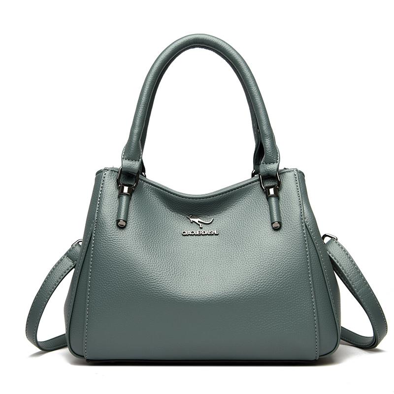 

Мягкая кожаная сумка для женщин, большая вместимость, сумка через плечо, повседневные сумки, простые сумки