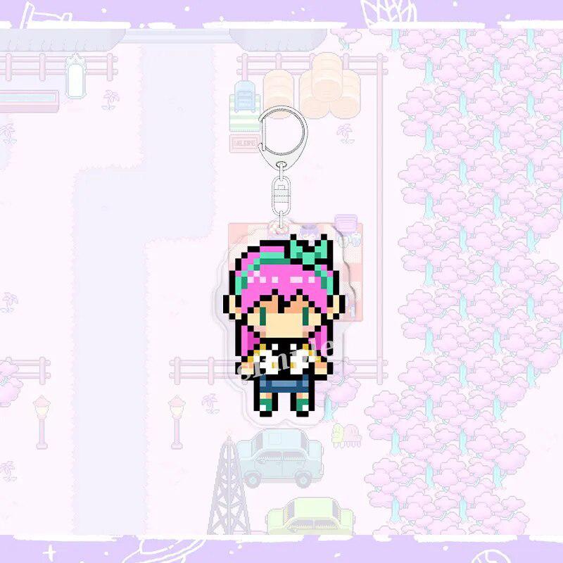 Κινούμενα Σχέδια Παιχνίδι Omori Φιγούρα Pixel Ακρυλικό Μπρελόκ Αστείο Δημιουργικό Βασίλειος Κελ Ηλιόλουστος Μενταγιόν Μπρελόκ Αλυσίδα Αξεσουάρ Αυτοκινήτου Τσάντας
