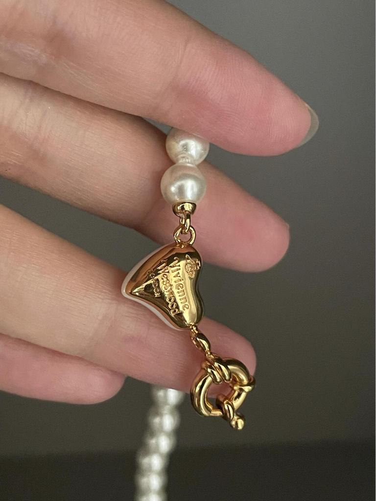 High-End Empress Dowager Heart Necklace and Saturn Bracelet Set