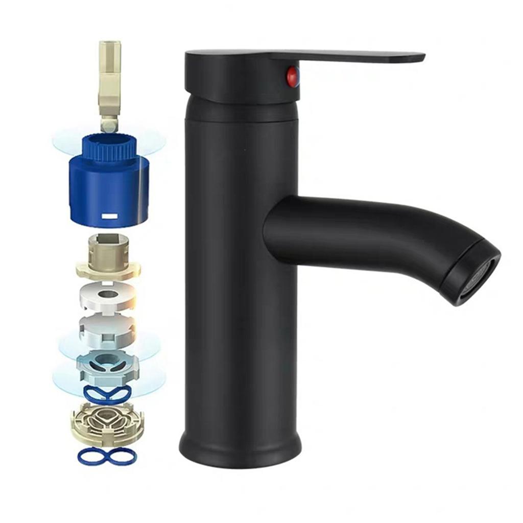 Single Hole Basin Faucets Cold/Hot Mixer Basin Tap Waterfall Modern Tap Countertop Washbasin Mixer Faucet Durable