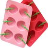 6 Cavity Strawberry Shaped Ice Mold DIY Silicone Ice Cube Tray Ice Cream Maker Lollipop Mold Ice Cube Mold