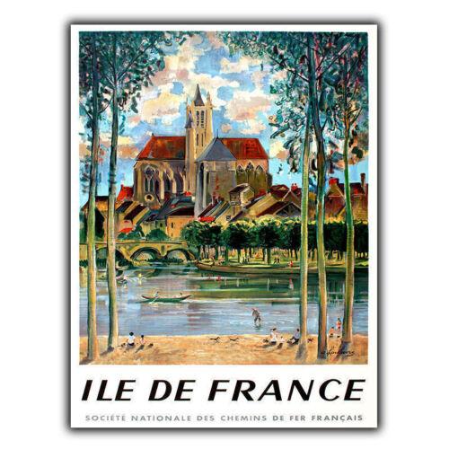 METAL WALL PLAQUE ILE DE FRANCE SIGN Vintage Retro Travel Holiday Advert printAluminum 20x30cm（7.8x11.8inch）