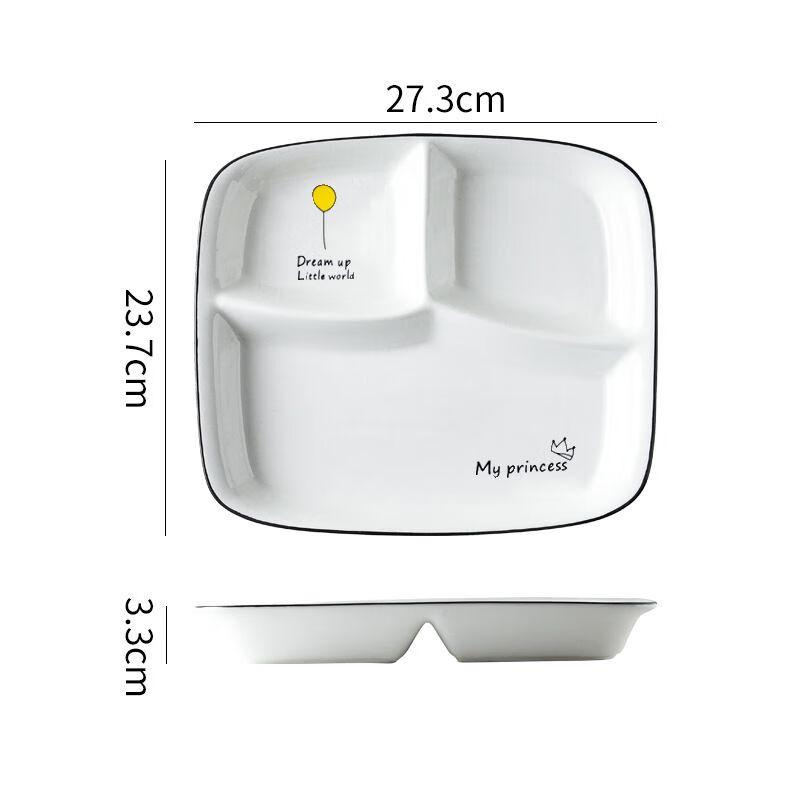 Nierxin 211 Keramický talíř s přihrádkami pro kontrolu porcí