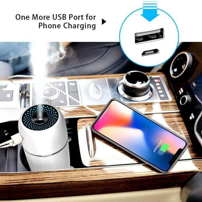 Mini USB Air Humidifier Aroma Diffuser Car Essential Oil Air Purifier with LED