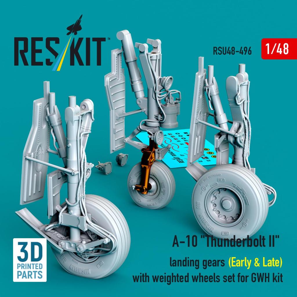Reskit Thunderbolt II Landing Gear Great Plastic Model Kit Parts 1/48 A-10 (Early/Late Model) (for Wall) RSKU48-0496 (Airplane)