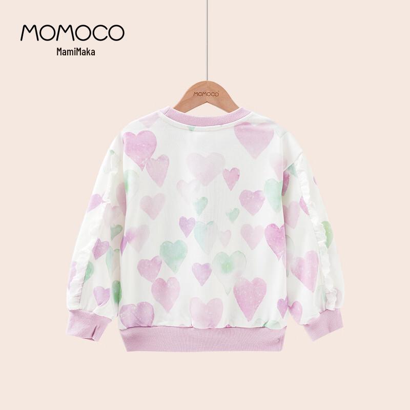 MOMOCO Girls' Full Print Round Neck Sweatshirt
