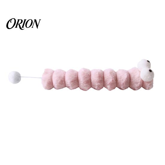 Cat Engagement Toy Plush Caterpillar Toy, Stuffed Chew Kitten Kicker for Cats with Tail Ball Biting Kicking Shaking Fun Interactive
