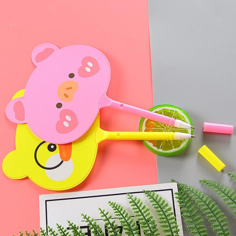 50Pcs Cartoon Creative Cute Rabbit Bear Fan Neutral Pen Creative Gift School Writing Supplies Ballpoint Pen