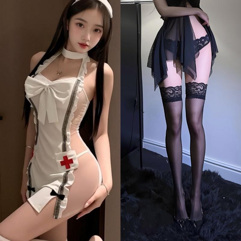 Sexy lingerie sexy nurse uniform back perspective hip shorts pajamas passion free robe 0