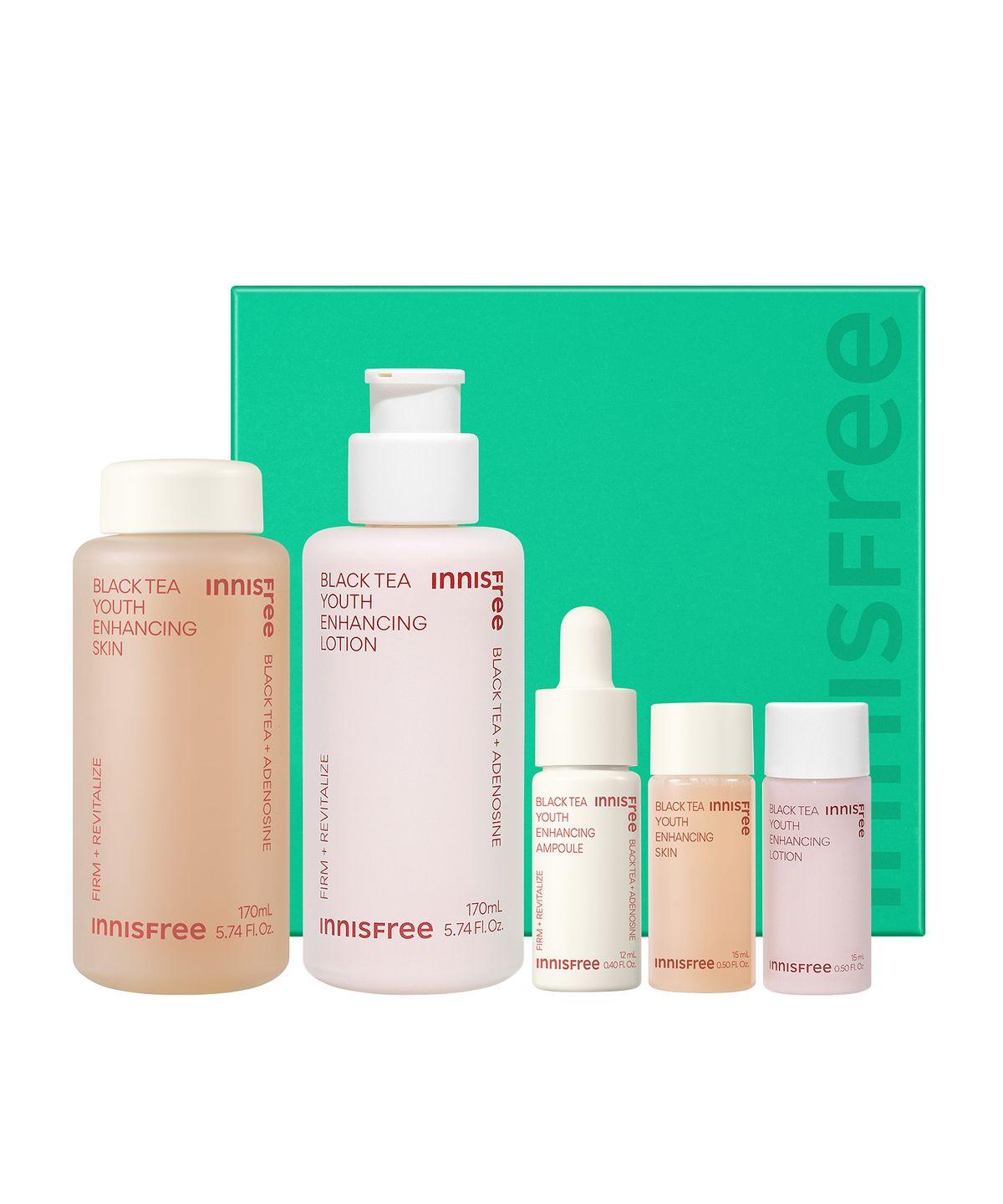 Innisfree Black Tea Youth Enhancing Skincare Set – Antioxidant & Firming Routine for Smooth, Youthful Skin