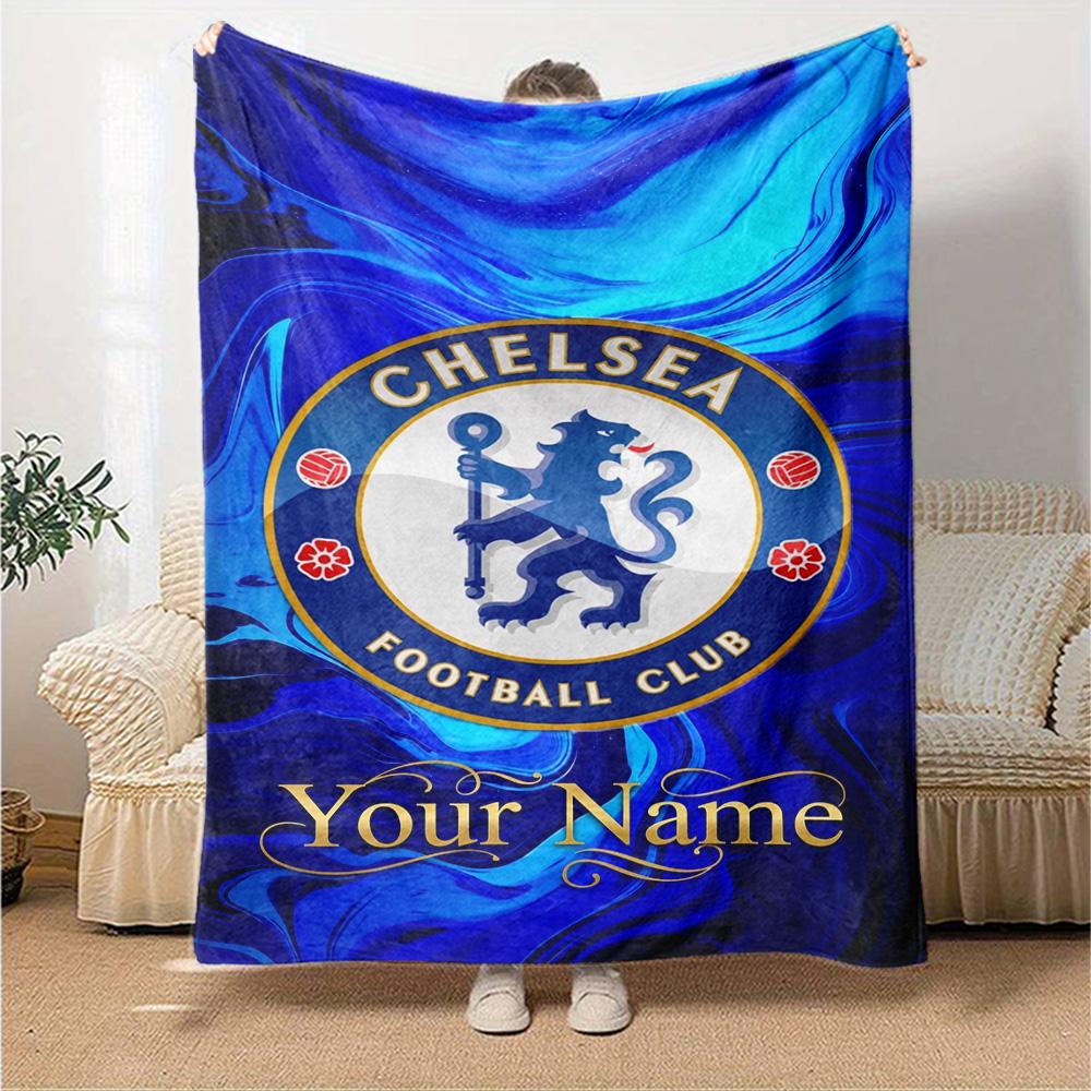 Chelsea Fc Football Player Customize Your Name Blanket Lightweight Customizable Blanket Soft Warm Cozy for Livingroom Office Seaside Bedding
