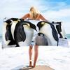 Pinguin Vogel Strandtücher Schnelltrocknend Mikrofaser Weich und Saugfähig Badetuch Outdoor Reisen Übergroßes Strandtuch für Erwachsene Kinder