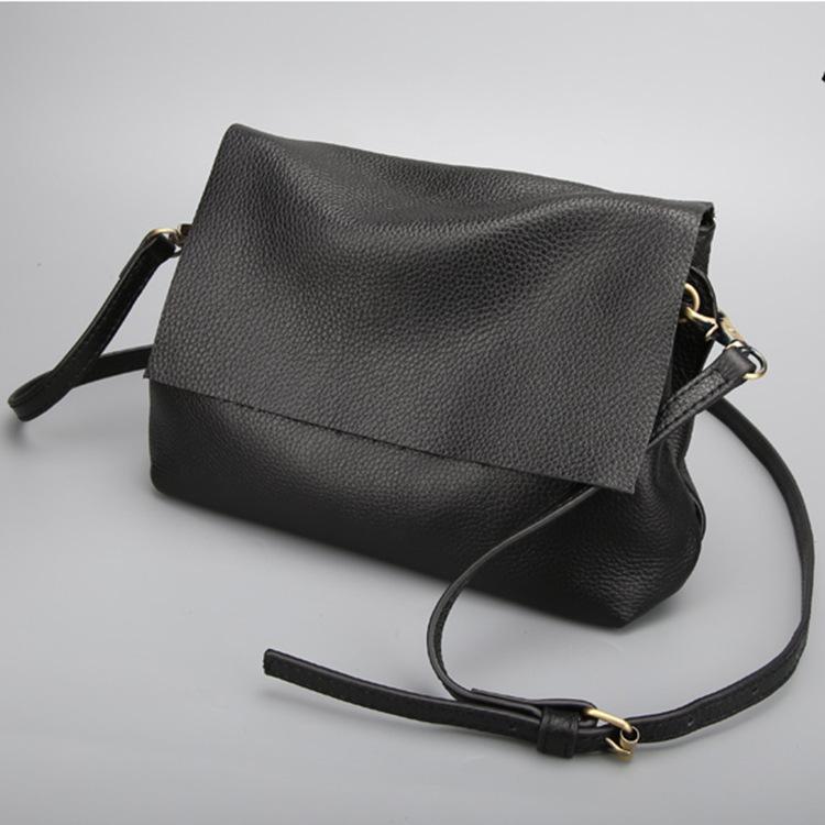 New Leather Minimalist Women's Shoulder Bag, Fashionable and Versatile, Casual Street Cowhide Crossbody Small Square Bag