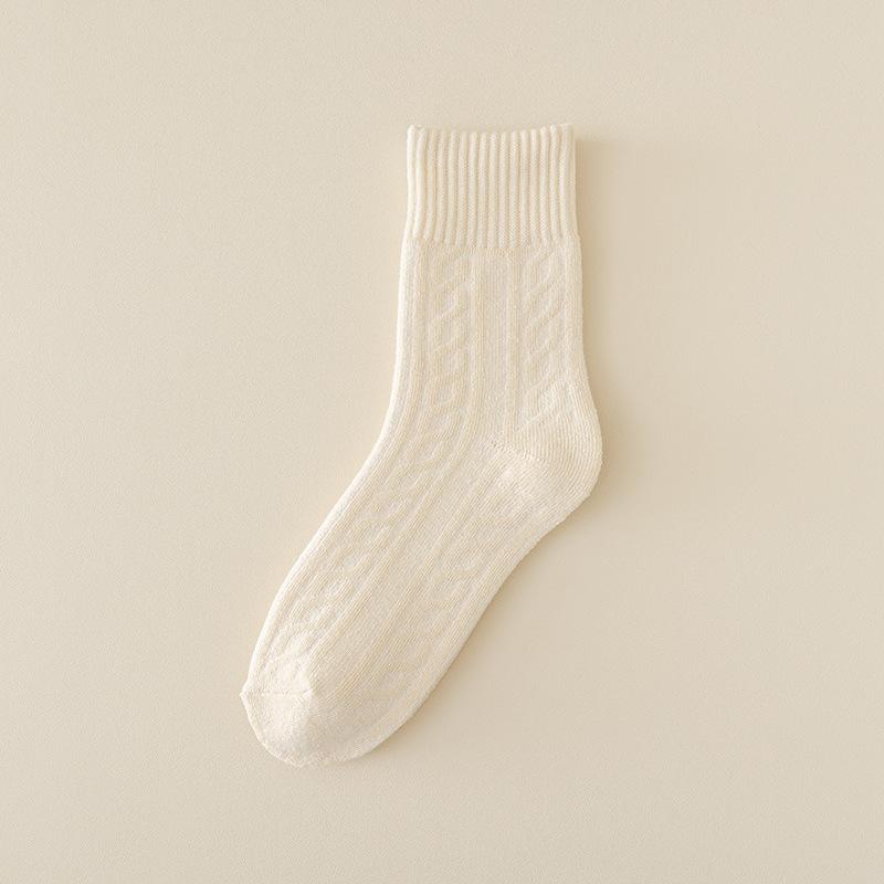 Women's Autumn and Winter Thickened and Velvet Warm Wool Hoop Moon Socks