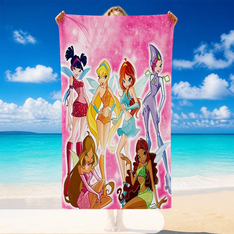 Quick Dry Beach Towel Winx Pattern, Lightweight Absorbent Towel for Pool Beach Vacation Use