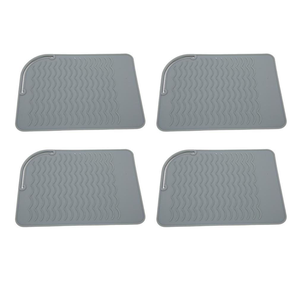 4Pcs Heat Resistant Straightener Pad Silicone Heat Resistant Mat Heat Mat for Curling Iron Straightener Flat Iron