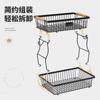 33*29cm Deteachable Fruit Vegetable Kitchen Storage Organizeation Racks Holders Double-layer Trays Wood Hand SS Home Display