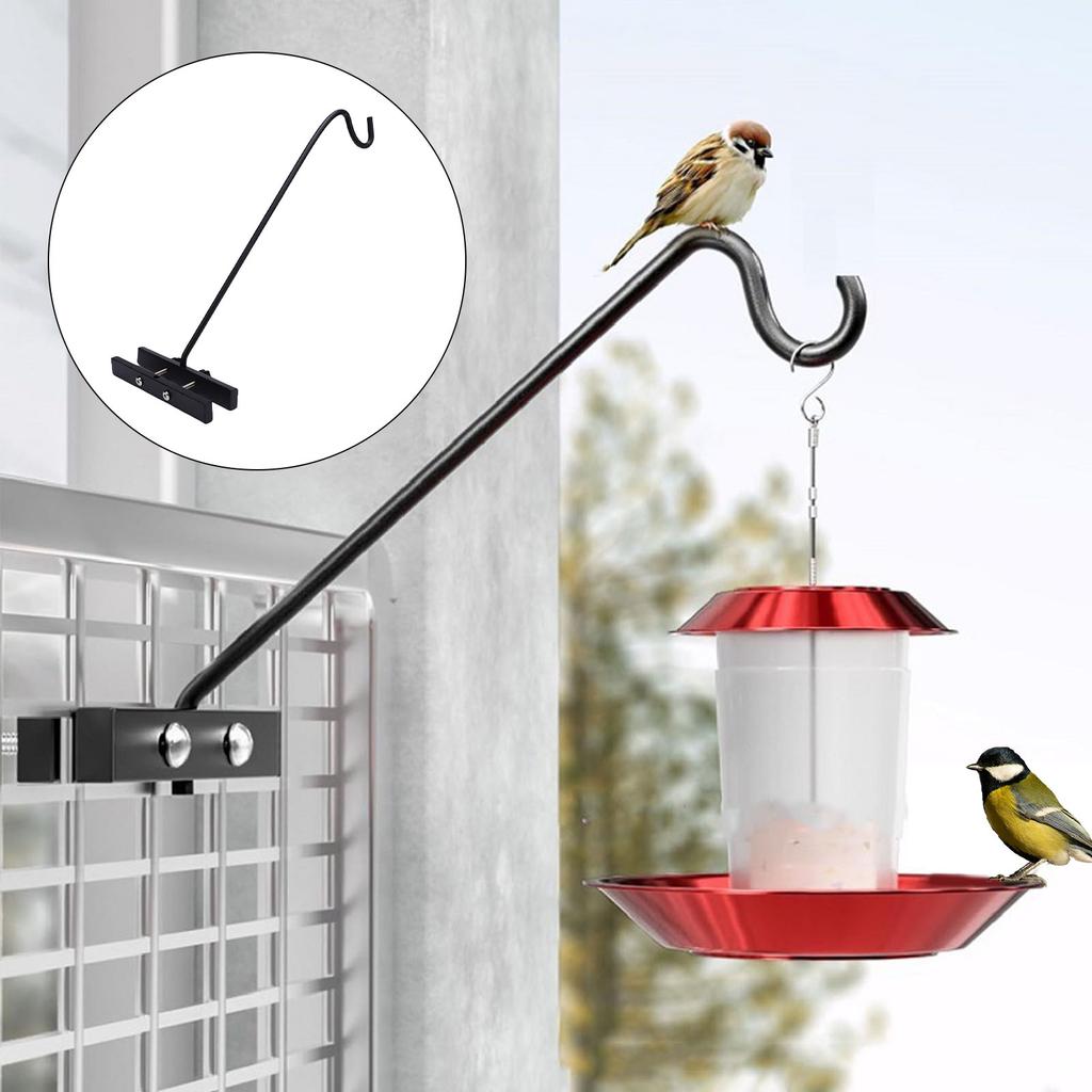 Deck Bird Feeder Pole, Steel 360 Degree Rotating Hook Extension Pole for Plant Basket Bird.