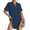 2026 Spring/Summer Casual Women's Loose Pocket Lapel Shirt