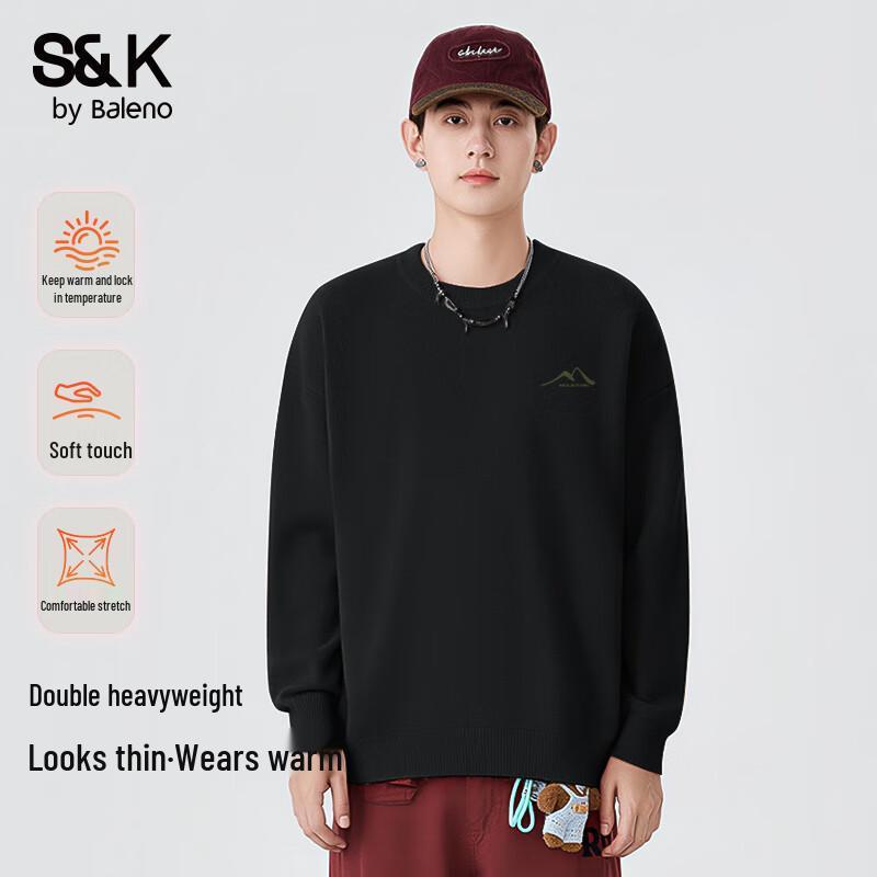 Baleno S&K Men's Round Neck Letter Print Sweater