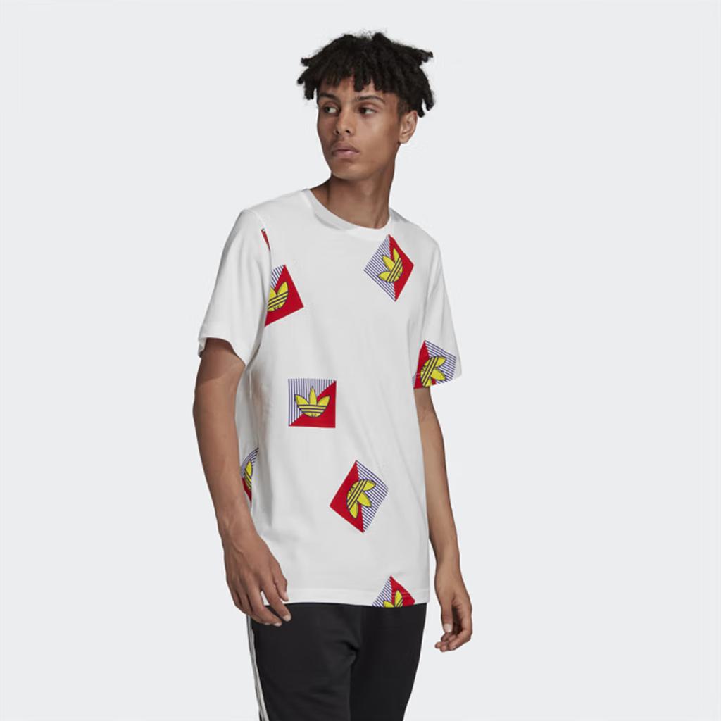 Adidas Originals Trefoil Simple Logo Print Casual Crew Neck Short Sleeve T-Shirt Men Tops White FM3342
