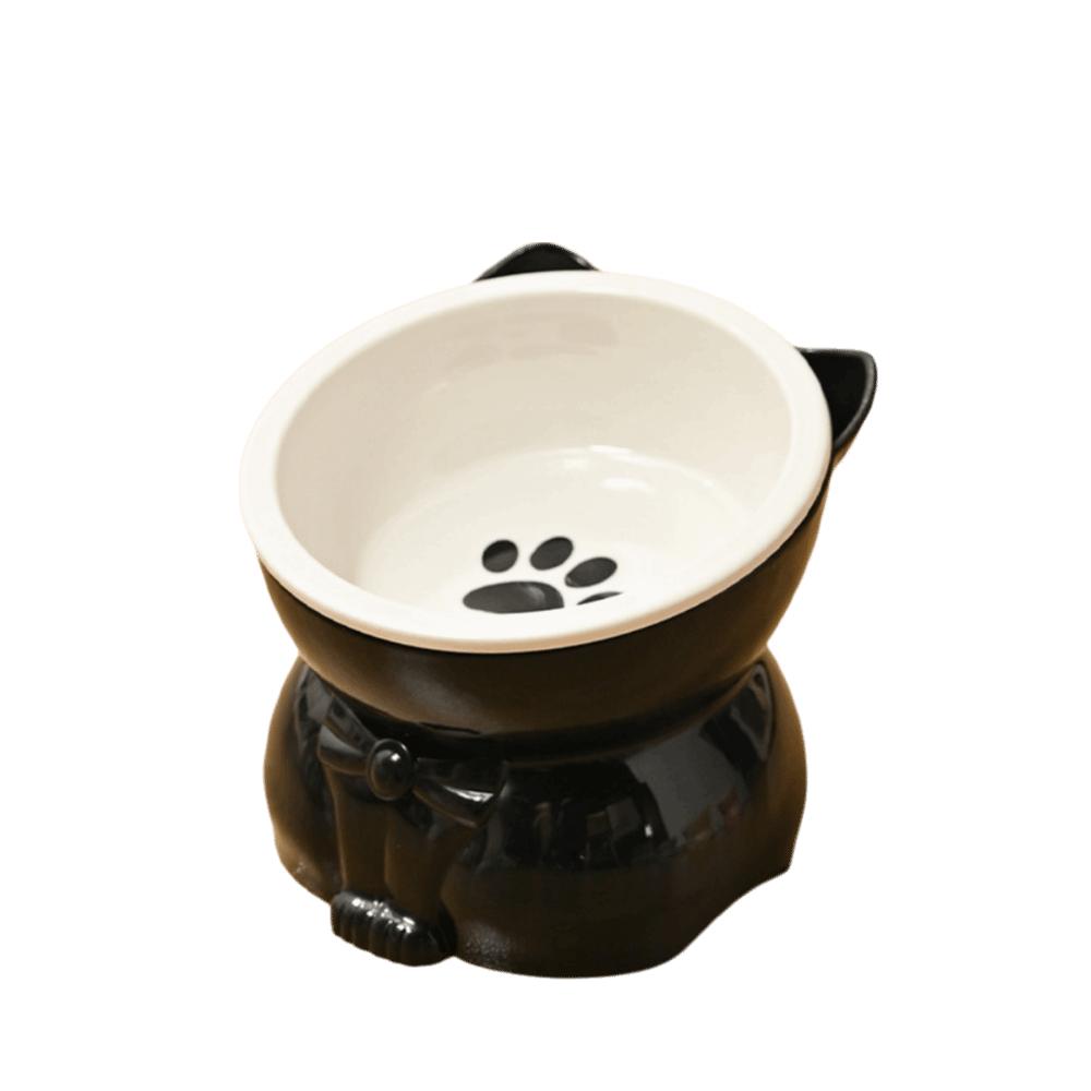 

Нековзаюча миска для котячого корму Керамічна миска для годування Мила котяча миска для води Миска на високій ніжці чорний